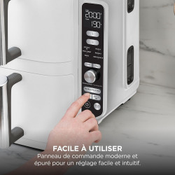 Ninja Double Stack XL Air Fryer, Friteuse sans huile Verticale SL400EUWH | Double Tiroir, 4 Niveaux de Cuisson, 2 Tiroirs, 2 Gri