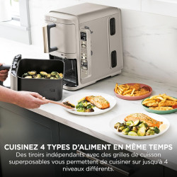 Ninja Double Stack XL avec thermosonde numérique, Air Fryer SL451EUSD | vertical à double tiroir avec 4 niveaux de cuisson, 2 gr