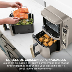 Ninja Double Stack XL avec thermosonde numérique, Air Fryer SL451EUSD | vertical à double tiroir avec 4 niveaux de cuisson, 2 gr