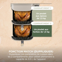Ninja Double Stack XL avec thermosonde numérique, Air Fryer SL451EUSD | vertical à double tiroir avec 4 niveaux de cuisson, 2 gr