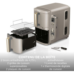 Ninja Double Stack XL avec thermosonde numérique, Air Fryer SL451EUSD | vertical à double tiroir avec 4 niveaux de cuisson, 2 gr