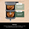 Ninja Double Stack XL Friteuse sans huile, Air Fryer vertical SL400EU | 2 tiroirs, 4 niveaux cuisson, 2 grilles, design compact,