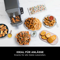 Ninja Double Stack XL Friteuse sans huile, Air Fryer vertical SL400EU | 2 tiroirs, 4 niveaux cuisson, 2 grilles, design compact,