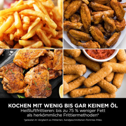 Ninja Double Stack XL Friteuse sans huile, Air Fryer vertical SL400EU | 2 tiroirs, 4 niveaux cuisson, 2 grilles, design compact,
