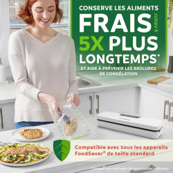 FoodSaver Rouleaux d’emballage sous vide | Sacs alimentaires recyclables et réutilisables | Conservent la fraîcheur de vos alime