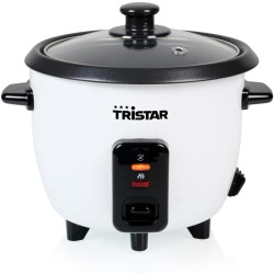 Tristar Cuiseur à Riz 0,6 L, Cuve Intérieure Antiadhésive, Maintien au Chaud et Arrêt Automatique, Format Compact, Avec Gobelet 