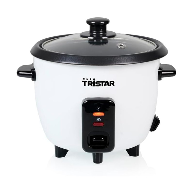 Tristar Cuiseur à Riz 0,6 L, Cuve Intérieure Antiadhésive, Maintien au Chaud et Arrêt Automatique, Format Compact, Avec Gobelet 