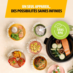 Tristar Cuiseur à Riz, 1,5 L de Capacité, Corps en Acier Inoxydable, Panier Vapeur, Arrêt Automatique, Fonction Maintien au Chau