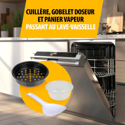 Tristar Cuiseur à Riz, 1,5 L de Capacité, Corps en Acier Inoxydable, Panier Vapeur, Arrêt Automatique, Fonction Maintien au Chau