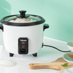 Tristar Cuiseur à riz RK-6117-0,6 litre - Fonction de maintien au chaud,300w,0.6l,18 x 18 x 18cm,noir,blanc