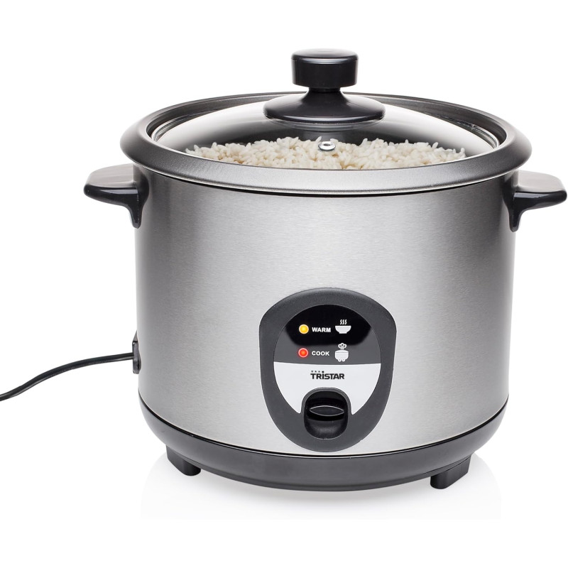 Tristar Cuiseur à riz, 1,5 L, riz pouvant accueillir jusqu'à 10 personnes sans le brûler, avec fonction maintien au chaud, 500 W