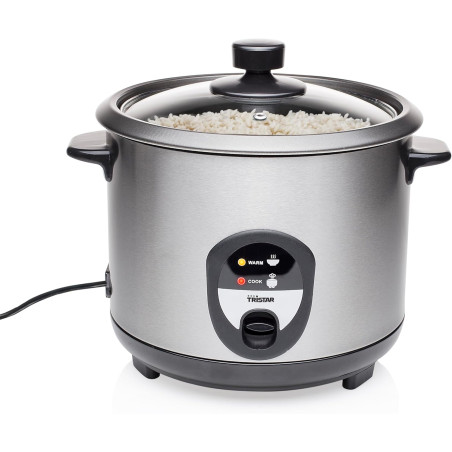 Tristar Cuiseur à riz, 1,5 L, riz pouvant accueillir jusqu'à 10 personnes sans le brûler, avec fonction maintien au chaud, 500 W