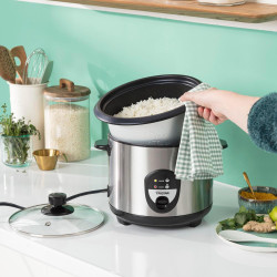 Tristar Cuiseur à riz, 1,5 L, riz pouvant accueillir jusqu'à 10 personnes sans le brûler, avec fonction maintien au chaud, 500 W