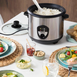 Tristar Cuiseur à riz, 1,5 L, riz pouvant accueillir jusqu'à 10 personnes sans le brûler, avec fonction maintien au chaud, 500 W