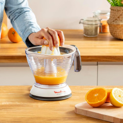 Moulinex - Presse Agrume Électrique Vitapress 0.6 L - Blanc | Machine jus de fruit avec double sens de rotation - Sélecteur de p
