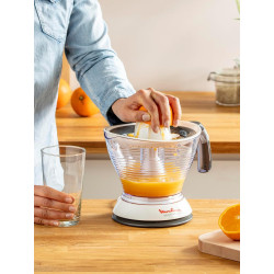 Moulinex - Presse Agrume Électrique Vitapress 0.6 L - Blanc | Machine jus de fruit avec double sens de rotation - Sélecteur de p