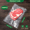 Vinabo Sacs Sous Vide Alimentaire 20 x 30 cm, 100 Sachets Gaufrés | Pour Machine Sous Vide, Réfrigérateur, Congélateur et Cuisso