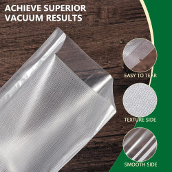 Vinabo Sacs Sous Vide Alimentaire 20 x 30 cm, 100 Sachets Gaufrés | Pour Machine Sous Vide, Réfrigérateur, Congélateur et Cuisso