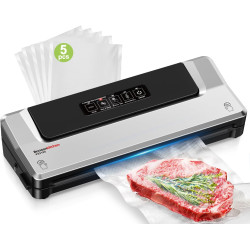 Bonsenkitchen Machine Sous Vide Alimentaire à Double Soudure, VS2100 | Appareil de Mise Sous Vide pour La Cuisson Sous Vide et L