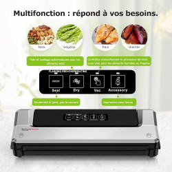 Bonsenkitchen Machine Sous Vide Alimentaire à Double Soudure, VS2100 | Appareil de Mise Sous Vide pour La Cuisson Sous Vide et L