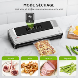 Bonsenkitchen Machine Sous Vide Alimentaire à Double Soudure, VS2100 | Appareil de Mise Sous Vide pour La Cuisson Sous Vide et L