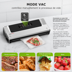 Bonsenkitchen Machine Sous Vide Alimentaire à Double Soudure, VS2100 | Appareil de Mise Sous Vide pour La Cuisson Sous Vide et L