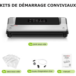 Bonsenkitchen Machine Sous Vide Alimentaire à Double Soudure, VS2100 | Appareil de Mise Sous Vide pour La Cuisson Sous Vide et L