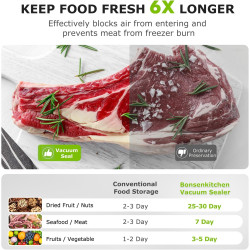 Bonsenkitchen Machine Sous Vide Alimentaire à Double Soudure, VS2100 | Appareil de Mise Sous Vide pour La Cuisson Sous Vide et L