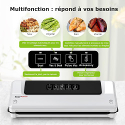 Bonsenkitchen Machine Sous Vide Alimentaire, 5 Sacs Sous Vide, VS2000 | Appareil de Mise Sous Vide Alimentaire Adapté à la Cuiss