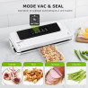 Bonsenkitchen Machine Sous Vide Alimentaire, 5 Sacs Sous Vide, VS2000 | Appareil de Mise Sous Vide Alimentaire Adapté à la Cuiss