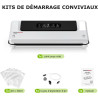 Bonsenkitchen Machine Sous Vide Alimentaire, 5 Sacs Sous Vide, VS2000 | Appareil de Mise Sous Vide Alimentaire Adapté à la Cuiss