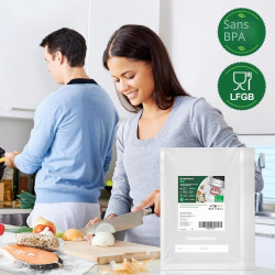 Bonsenkitchen Sacs Sous Vide Alimentaire 100 Sachets 20 x 30 cm | Pour Machine Sous Vide - Sacs Gaufrés Pour La Conservation Des