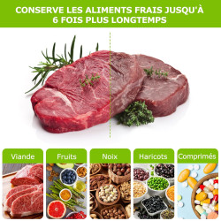 Bonsenkitchen Sacs Sous Vide Alimentaire 100 Sachets 15x25 cm | Pour Machine Sous Vide - Sacs Gaufrés Pour La Conservation Des A
