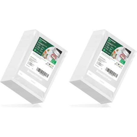 Bonsenkitchen Sacs Sous Vide Alimentaire 100 Sachets 15x25 cm pour Machine Sous Vide - Sacs à Faire le Vide d'air Gaufrés pour l