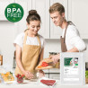 Bonsenkitchen Sacs Sous Vide Alimentaire 100 Sachets 15x25 cm pour Machine Sous Vide - Sacs à Faire le Vide d'air Gaufrés pour l