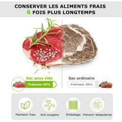 Bonsenkitchen Sacs Sous Vide Alimentaire, 100 Sacs, 28 x 40 cm | Pour Machines Sous Vide et Cuisson Sous Vide, Sans BPA, VB3214