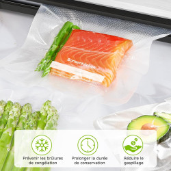 Bonsenkitchen Sacs Sous Vide Alimentaire, 100 Sacs, 28 x 40 cm | Pour Machines Sous Vide et Cuisson Sous Vide, Sans BPA, VB3214
