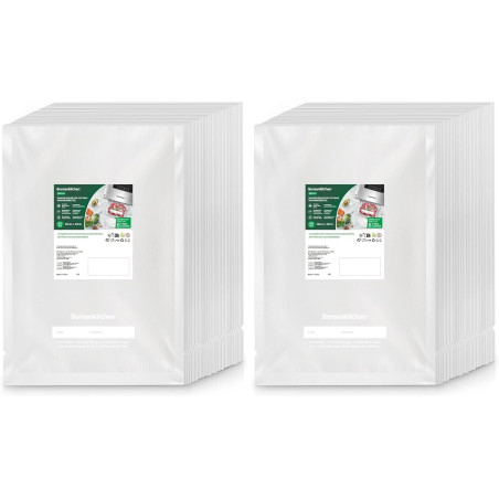 Bonsenkitchen Sacs Sous Vide Alimentaire, 100 Sacs -28 x 40 cm, pour Machines Sous Vide et Cuisson Sous Vide, Sans BPA, VB3214 (