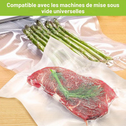 Bonsenkitchen Sacs Sous Vide Alimentaire, 100 Sacs -28 x 40 cm, pour Machines Sous Vide et Cuisson Sous Vide, Sans BPA, VB3214 (
