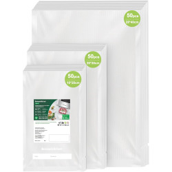 Bonsenkitchen Sacs Sous Vide 150 Sacs 15x25+20x30+28x40 cm，VB3215 | 50 Sacs par Taille，Sacs Sous Vide pour Aliments, pour Machin
