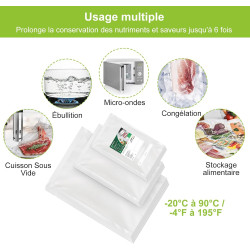 Bonsenkitchen Sacs Sous Vide 150 Sacs 15x25+20x30+28x40 cm，VB3215 | 50 Sacs par Taille，Sacs Sous Vide pour Aliments, pour Machin