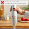 Moulinex - Mixeur plongeant Turbomix 350W - Mixage rapide -Blanc | Mixer plongeant pour soupes et purées - Gobelet 800 ml - Lame