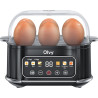 Olvy Cuiseur Oeuf Electrique Minuteur LCD Cuisson Precise | 1 Kit | 6 Oeufs Coque & Pochés 6-en-1 | Petit Dejeuner Famille | Cui