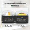 Olvy Cuiseur Oeuf Electrique Minuteur LCD Cuisson Precise | 1 Kit | 6 Oeufs Coque & Pochés 6-en-1 | Petit Dejeuner Famille | Cui