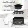 Olvy Cuiseur Oeuf Electrique Minuteur LCD Cuisson Precise | 1 Kit | 6 Oeufs Coque & Pochés 6-en-1 | Petit Dejeuner Famille | Cui
