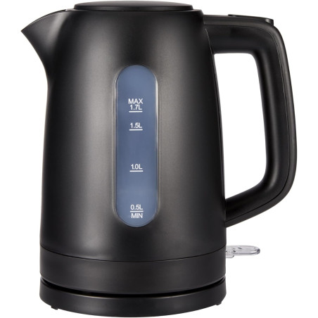 Amazon Basics Bouilloire Électrique 1,7L, 2200 W, Sans BPA avec Base 360°, Arrêt Automatique et Filtre Anti-Calcaire Amovible, N