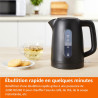 Amazon Basics Bouilloire Électrique 1,7L, 2200 W, Sans BPA avec Base 360°, Arrêt Automatique et Filtre Anti-Calcaire Amovible, N