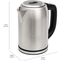 Amazon Basics Bouilloire en acier inoxydable avec affichage numérique, fonction isotherme, Strix et contrôle de la température, 