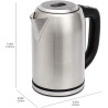 Amazon Basics Bouilloire en acier inoxydable avec affichage numérique, fonction isotherme, Strix et contrôle de la température, 