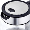 Amazon Basics Bouilloire électrique en verre, 1.7 l, 2200W, Noir, Argenté